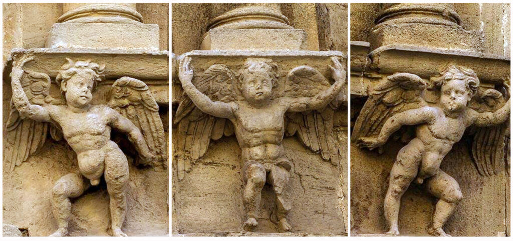 Ángeles de la portada Norte de la Parroquia de las Santas Justa y Rufina de Orihuela